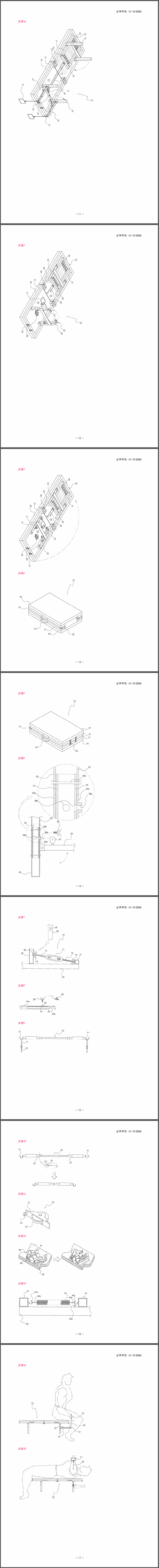 특허 제10-1618986호(탄성체를 이용한 휴대형 벤치프레스, 신우섭)